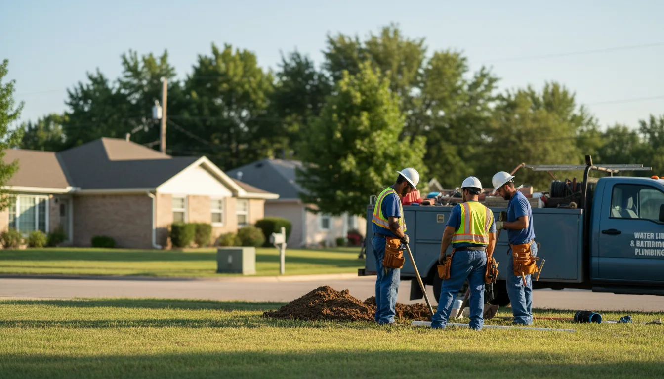 Residential water line and bathroom plumbing service in Adona, AR